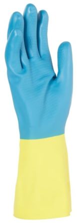 Kimberly Clark G80 Blue Latex Chemical Resistant Gloves, Size 9, Latex, Neoprene Coating [38743]; 266-4330