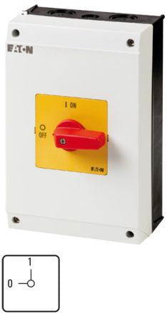 Eaton 3 Pole Surface Mount Isolator Switch - 63A Maximum Current, 30kW Power Rating, IP65 [207357 P3-63/I4-RT]; 266-4740