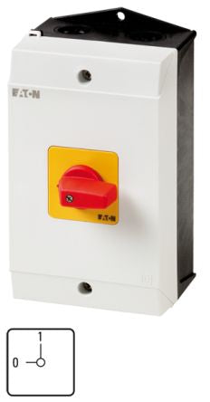 Eaton 4 Pole Surface Mount Isolator Switch - 25A Maximum Current, 11kW Power Rating, IP65 [227865 P1-25/I2H-RT/N]; 266-4770