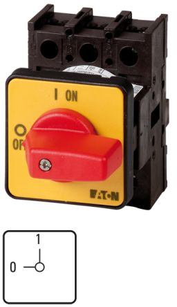 Eaton 3 Pole Flush Mount Isolator Switch - 25A Maximum Current, 11kW Power Rating, IP65 (Front) [002388 P1-25/E-RT]; 266-4783