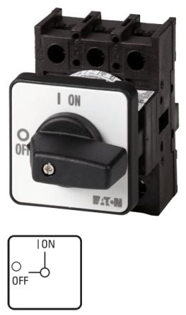 Eaton 3 Pole Flush Mount Isolator Switch - 25A Maximum Current, 11kW Power Rating, IP65 (Front) [045998 P1-25/E/HI11]; 266-4821
