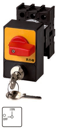 Eaton 3 Pole Flush Mount Isolator Switch - 25A Maximum Current, 11kW Power Rating, IP65 (Front) [050967 P1-25/E/SVA(S)-RT]; 266-4835