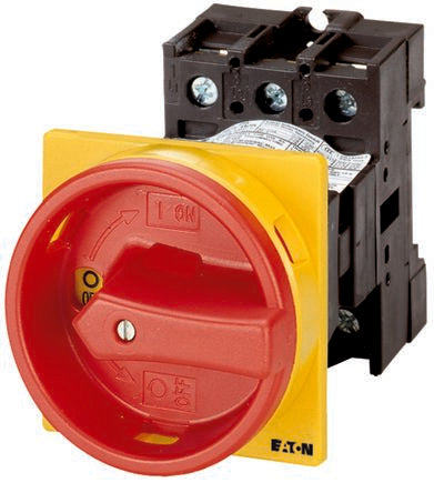 Eaton 4 Pole Rear Panel Isolator Switch - 25A Maximum Current, 11kW Power Rating, IP65 (Front) [053113 P1-25/V/SVB/N/HI11]; 266-4843