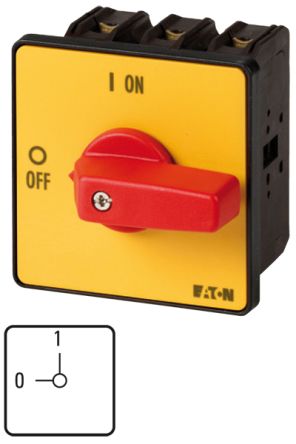 Eaton 3 Pole Flush Mount Isolator Switch - 63A Maximum Current, 30kW Power Rating, IP30 (Front) [005743 P3-63/E-RT]; 266-4847