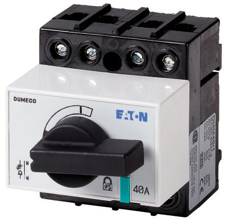Eaton 3 pole + SN (direct) Pole Surface Mount Isolator Switch - 40A Maximum Current, 22kW Power Rating, IP20 [1314056 DMM-40/1]; 266-4903