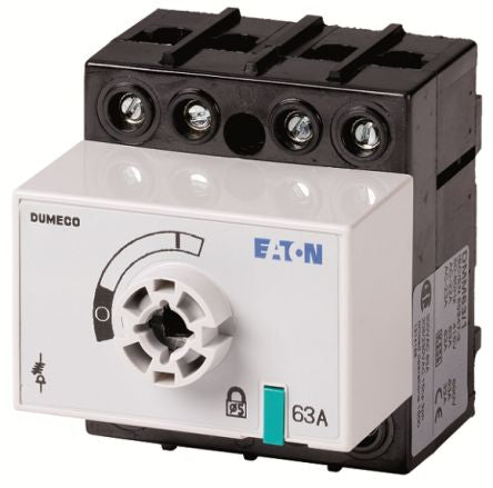 Eaton 3 pole + SN (direct) Pole Surface Mount Isolator Switch - 63A Maximum Current, 30kW Power Rating, IP20 [1314157 DMM-63/1-SK]; 266-4905