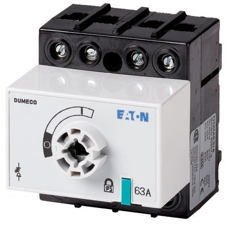 Eaton 4 Pole Surface Mount Isolator Switch - 63A Maximum Current, 30kW Power Rating, IP20 [1314158 DMM-63/4-SK]; 266-4906