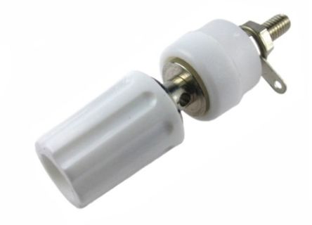RS PRO 4mm White Terminal Post, 60V dc, 15A, 4BA Thread [0]; 266-4932