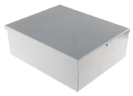 RS PRO Grey Steel Enclosure, Grey Lid, 249 x 205 x 89mm [0]; 266-4959