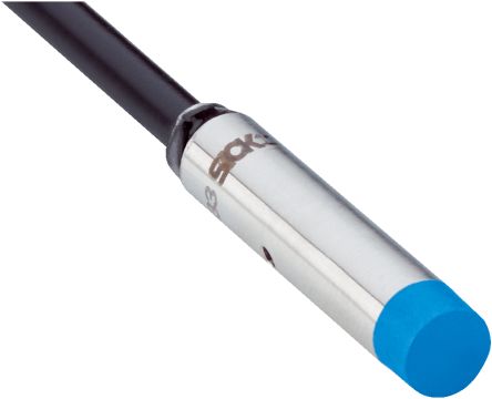 SICK Inductive Smooth Barrel Proximity Sensor, 6 mm Detection, PNP NO, 10 → 30 V dc [IHM06-06NPSVW2K]; 266-8196