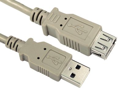 RS PRO USB 2.0, Male USB A to Female USB A, 2m [0]; 266-8498