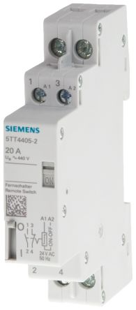 Siemens DIN Rail Latching Power Relay, 230V ac Coil, 25A Switching Current, DPST [5TT4422-0]; 266-9614