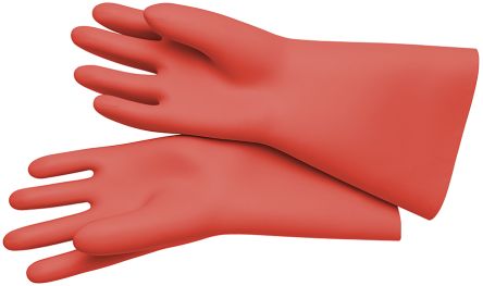 Knipex Electricians Gloves Red Rubber Electrical Protection Work Gloves, Size 9 [98 65 40]; 267-3323