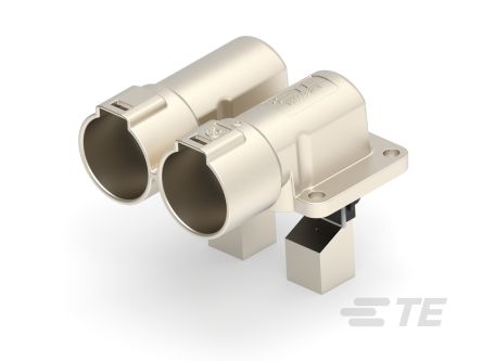 TE Connectivity PowerTube 1000 Series Right Angle Panel PCB Connector, 2 Contact(s), 36 mm Pitch, 1 Row(s), Shrouded [1-2394071-1]; 267-3945
