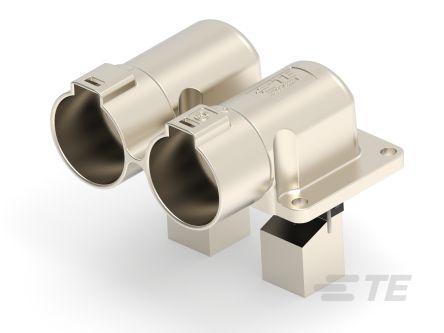 TE Connectivity PowerTube 1400 Series Right Angle Panel PCB Connector, 2 Contact(s), 47 mm Pitch, 1 Row(s), Shrouded [1-2399610-1]; 267-3955