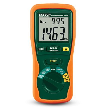 Extech 380260 Insulation Tester, 250V Min, 1000V Max, CAT III-1000V [380260]; 267-5657