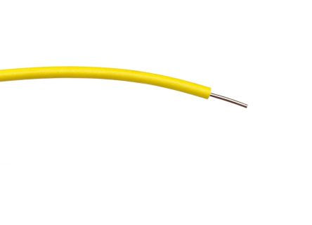 RS PRO Yellow 0.3mm² Hook Up Wire, 1/0.6 mm, 100m, PVC Insulation [0]; 267-5753