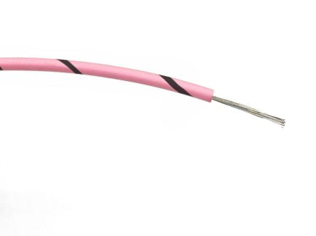 RS PRO Black/Pink 0.5mm² Hook Up Wire, 16/0.2 mm, 100m, PVC Insulation [0]; 267-5774