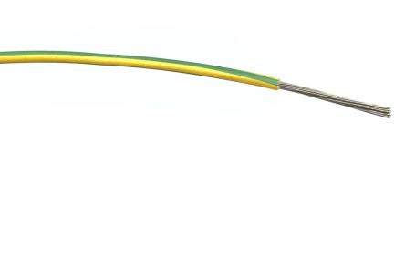 RS PRO Green, Yellow 1mm² Hook Up Wire, 32/0.2 mm, 100m, PVC Insulation [0]; 267-5830