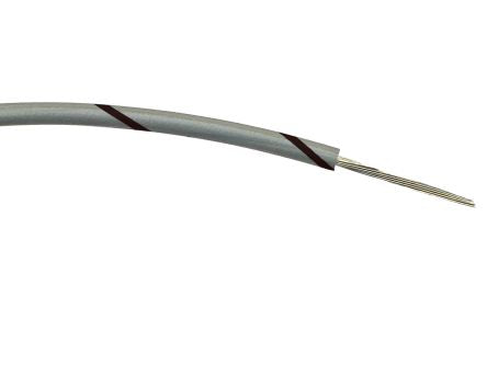 RS PRO Grey/Black 0.22mm² Hook Up Wire, 7/0.2 mm, 100m, PVC Insulation [0]; 267-5852
