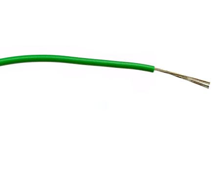 RS PRO Green 0.22mm² Hook Up Wire, 7/0.2 mm, 100m, PVC Insulation [0]; 267-5859