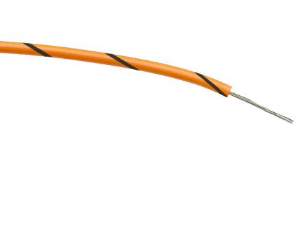 RS PRO Orange/Black 0.22mm² Hook Up Wire, 7/0.2 mm, 100m, PVC Insulation [0]; 267-5861