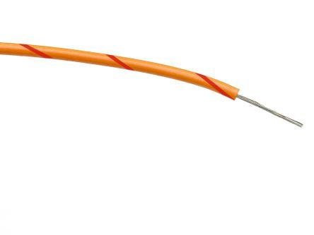 RS PRO Orange/Red 0.22mm² Hook Up Wire, 7/0.2 mm, 100m, PVC Insulation [0]; 267-5862