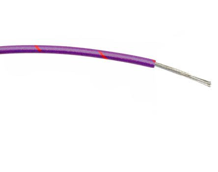 RS PRO Violet/Red 0.22mm² Hook Up Wire, 7/0.2 mm, 100m, PVC Insulation [0]; 267-5876