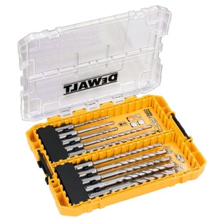 DeWALT 10-Piece SDS Drill Bit Set for Masonry, 12mm Max, 5mm Min, Metal Bits [DT70753-QZ]; 267-6073