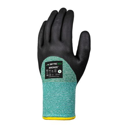 Skytec Eco Rhodium Black, Grey HPPE, Polyester Cut Resistant Work Gloves, Size 9, Polyurethane Coating [SKG00049B]; 267-6254