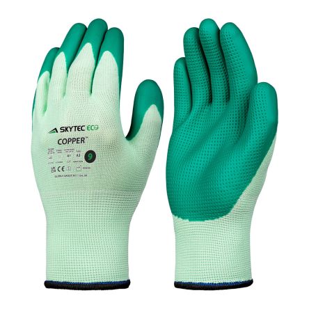 Skytec Eco Copper Green Polyester Cut Resistant Work Gloves, Size 11, Latex Coating [SKG00051E]; 267-6263