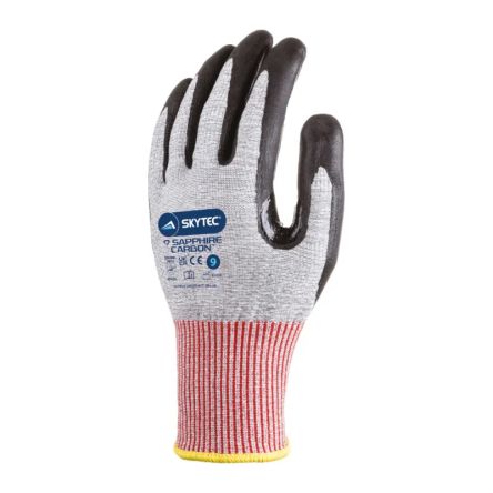 Skytec Sapphire Carbon Black, Grey Nylon Cut Resistant Work Gloves, Size 11, Nitrile Micro-Foam Coating [SKY0007]; 267-6281