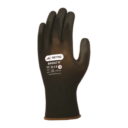 Skytec Basalt R Black Nylon Abrasion Resistant Work Gloves, Size 7, Polyurethane Coating [SKY41]; 267-6284