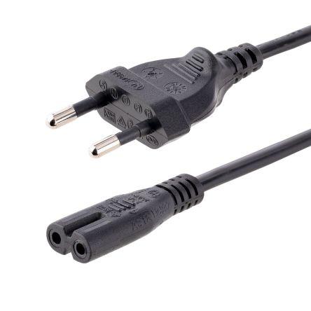 StarTech.com Straight CEE 7/16 Plug to Straight IEC C7 Socket Power Cable, 2m [752E-2M-POWER-LEAD]; 267-7823