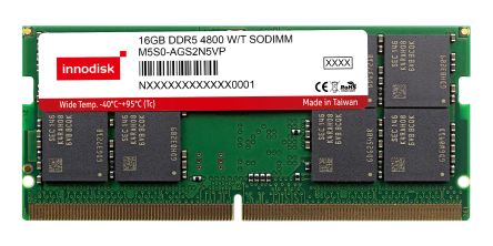 InnoDisk 16 GB DDR5 Laptop RAM, SODIMM, 1.1V [M5S0-AGS2N5VP]; 267-7904