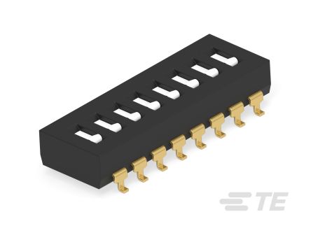 TE Connectivity 8 Way Surface Mount DIP Switch SPST, Flush Slide Actuator [4-1825059-2]; 267-8089