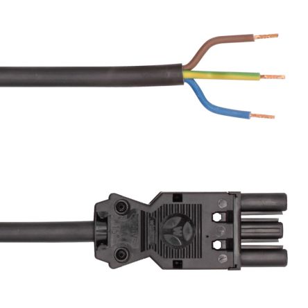 LED2WORK 240100 Series Connection Line With GST18i3 Socket, L, N, PE-Pole, Female, Cable Mount, 16A [240200-01]; 268-0704