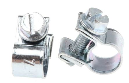 JCS Mild Steel Bolt Head Hose Clip, 0.6mm Band Width, 17mm ID [MCZ17BG]; 268-1380