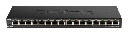 D-Link 16-Port Gigabit Unmanaged Switch, Unmanaged 16 Port Gigabit Switch, EU [DGS-1016S/E]; 268-1536