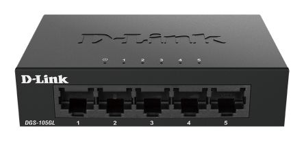 D-Link 5-Port Gigabit Unmanaged Desktop Switch DGS-105, Unmanaged 5 Port Ethernet Switch, EU [DGS-105GL/E]; 268-1540