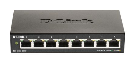 D-Link 8-Port Gigabit Smart Managed Switch, Smart 8 Port Smart Switch, EU [DGS-1100-08V2/E]; 268-1546