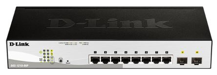 D-Link 10-Port Gigabit Smart Managed PoE Switch, Smart 10 Port Smart Switch With PoE EU [DGS-1210-08P/E]; 268-1552
