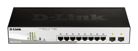 D-Link 10-Port Gigabit Smart Managed PoE Switch, Smart 10 Port Smart Switch With PoE EU [DGS-1210-10P/E]; 268-1555