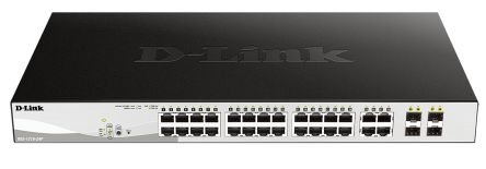 D-Link 28-Port Gigabit Smart Managed PoE Switch, Smart 28 Port Smart Switch With PoE EU [DGS-1210-24P/E]; 268-1559