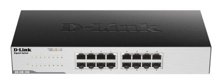 D-Link 16‑Port Gigabit Easy Desktop Switch, Unmanaged 16 Port Network Switch, EU [GO-SW-16G/E]; 268-1603