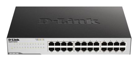 D-Link 24‑Port Gigabit Easy Desktop Switch, Unmanaged 24 Port Network Switch, EU [GO-SW-24G/E]; 268-1604