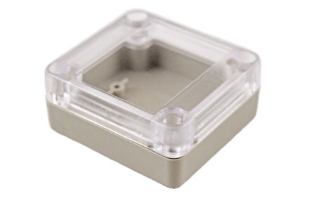 Hammond RP Series Light Grey ABS General Purpose Enclosure, IP65, Clear Lid, 65 x 60 x 28mm [RP1015C]; 268-1613