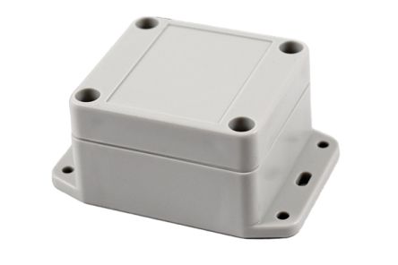 Hammond RP Series Light Grey Polycarbonate General Purpose Enclosure, IP65, Flanged, Light Grey Lid, 65 x 60 x 40mm [RP1020BF]; 268-1614