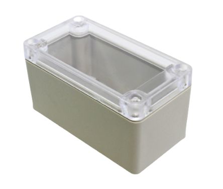 Hammond RP Series Light Grey ABS General Purpose Enclosure, IP65, Clear Lid, 95 x 50 x 50mm [RP1045C]; 268-1635