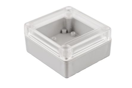 Hammond RP Series Light Grey Polycarbonate General Purpose Enclosure, IP65, Clear Lid, 85 x 80 x 40mm [RP1050C]; 268-1640